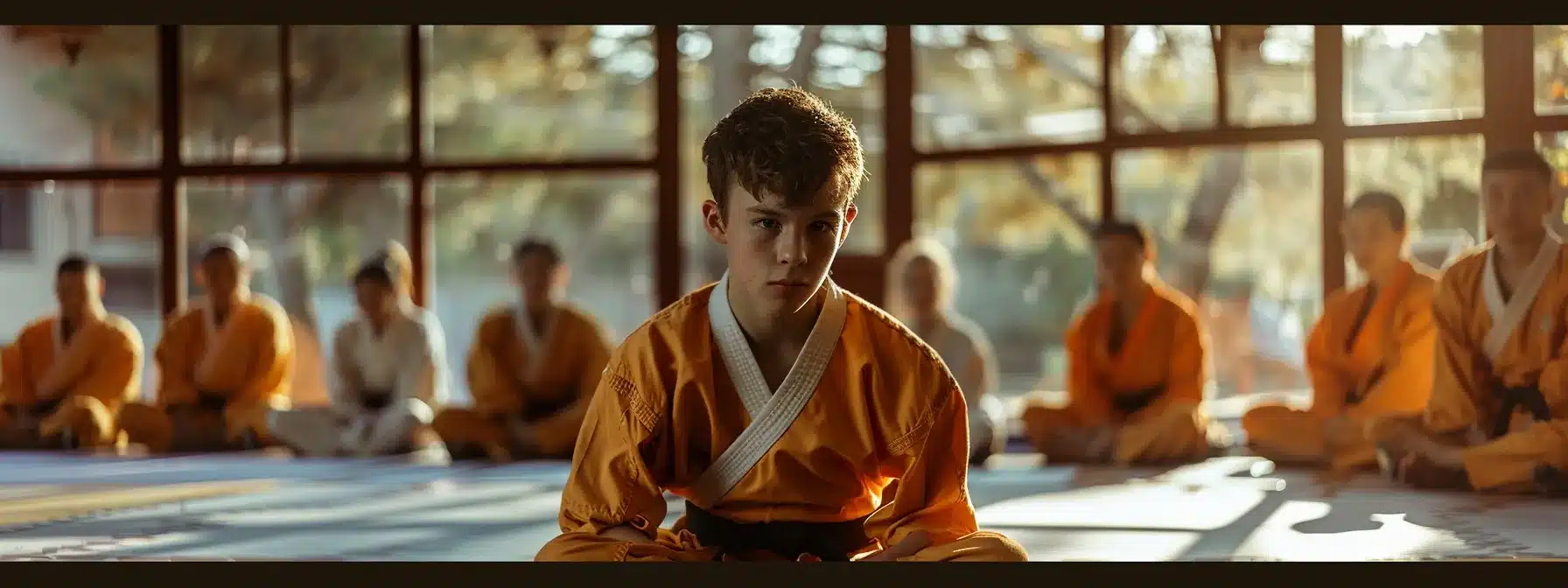 a person with a determined expression, surrounded by different martial arts business coaching programs, carefully evaluating their options before making the final decision.